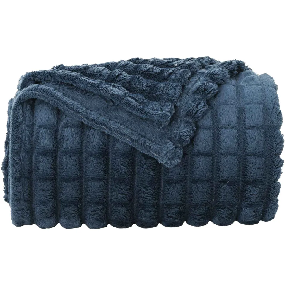 vidaXL Gooi Deken Marineblauw 270 x 240 cm 1,66 kg Fleece