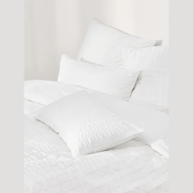 Westwing Collection Katoenen dekbedovertrek Esme Wit