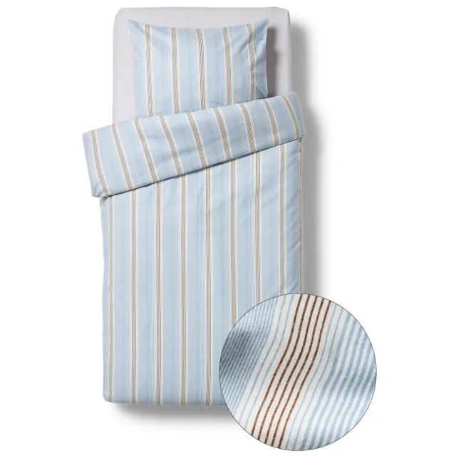 HEMA Dekbedovertrek flanel strepen blauw (blauw)