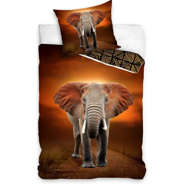 Carbotex Dreamee Dekbedovertrek - Olifant - Eenpersoons - 140 x 200 + 70 x 90 cm - Katoen Oranje
