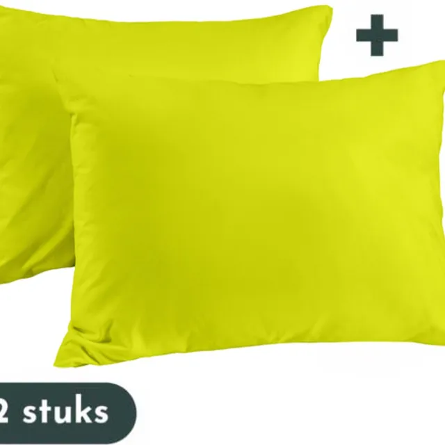 Zavelo Kussenslopen - Hotelkwaliteit - Set van 2 Stuks - Lime - 60x70cm - 100% Katoen - Hotelsluiting Groen