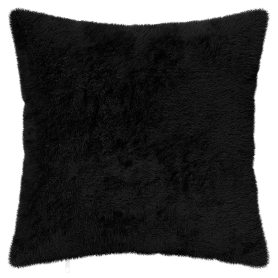 vidaXL Kussensloop 12 st HEERLEN Zwart 50 x 50 cm Nep Konijnenbont