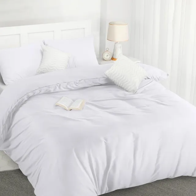 Famanu Bedding Dekbedovertrek Set - Zachte Microvezel Dekbedovertrek met Kussenslopen - Beddengoed Dekbedovertrek Set - Wit