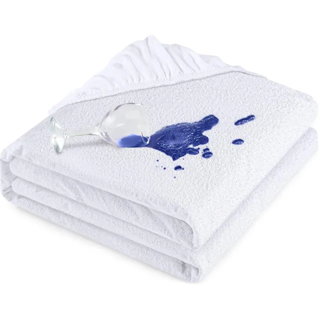 Ibenzoa Waterdichte, Ademende Matrasbeschermer met Viscose en Elastische Pasvorm voor 90x200 cm Bedden wit