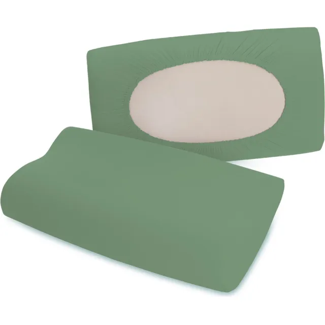 schlafgut Pure flexible Kussensloop S-XL 665 Green Mid Groen