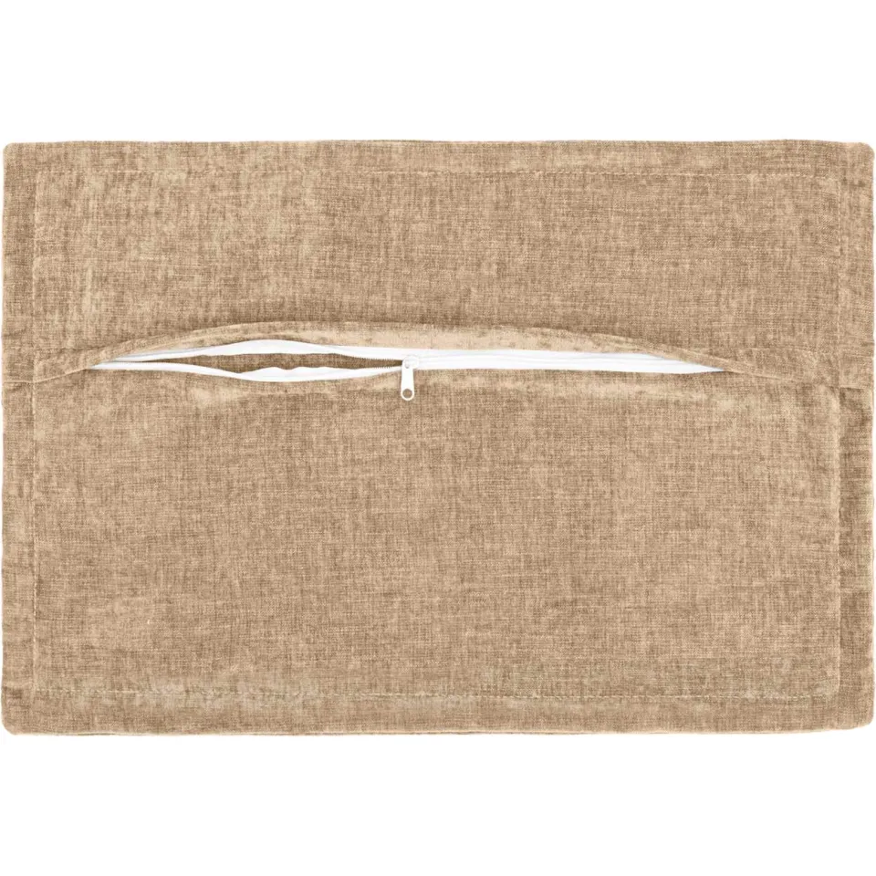 vidaXL Kussensloop 2 st HOUTEN Taupe 50 x 75 cm Chenille Stof, foto 4