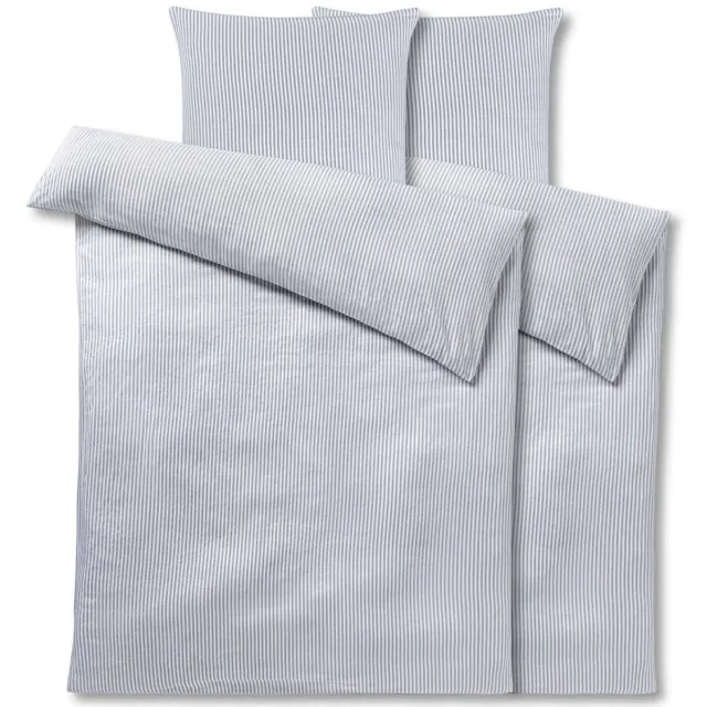 PULSIVA 2x PULSIVA Dekbedovertrekset Louisville; 135x200 cm (BxL), 80x80 cm (LxB); wit/grijs; 2 set / verpakking