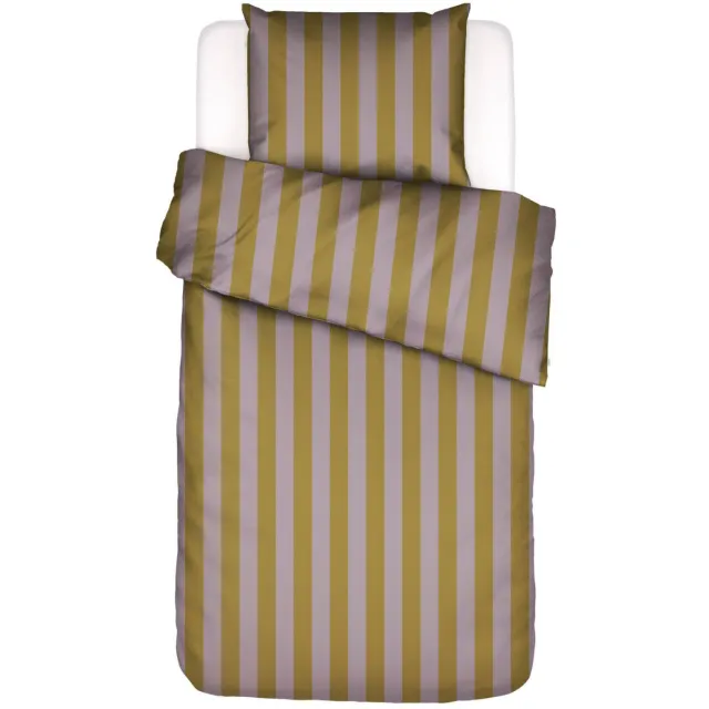 Essenza Minte Stripe dekbedovertrek olijfgroen Pale purple - Olive