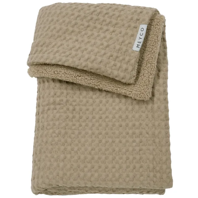 Meyco Wafel Teddy wiegdeken taupe