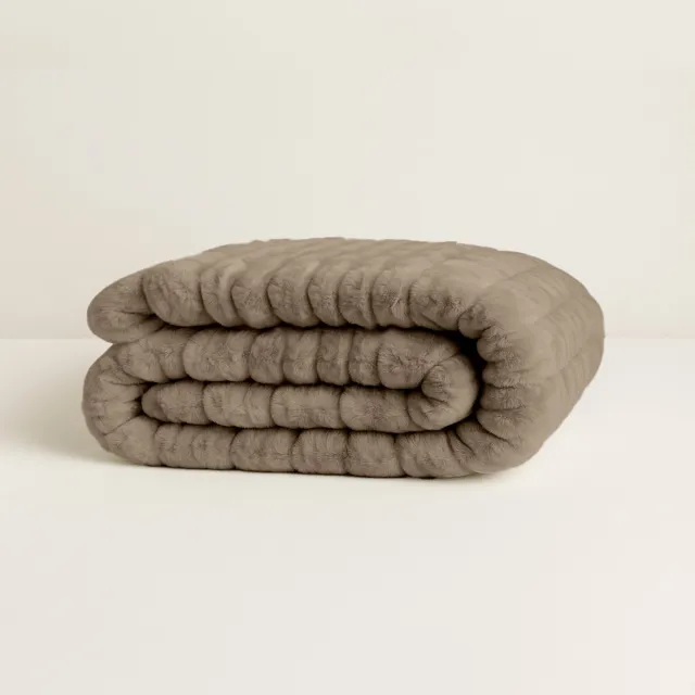 Y-not® Y-NOT - Teddy Dekbed Zonder Overtrek 240x220 - Chunky Rib - All Season - Zacht & Wasbaar - Taupe