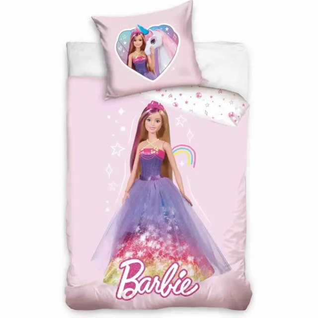 Barbie Dekbedovertrek roze katoen