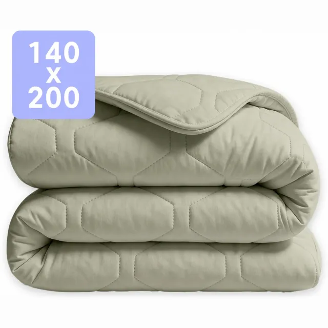Happybed Dekbed zonder overtrek 140x200 - 100% Katoen - Wasbaar Zomerdekbed - Bedrukt dekbed zonder hoes - Hoesloos Dekbed - Eenpersoonsdekbed - Sage Green