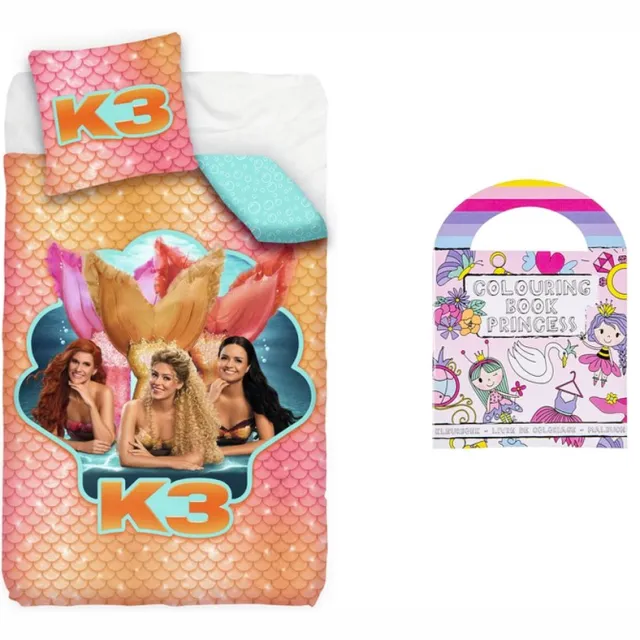 K3 Dekbedovertrek Zeemeermin + Kleurboek Set met kleurboek