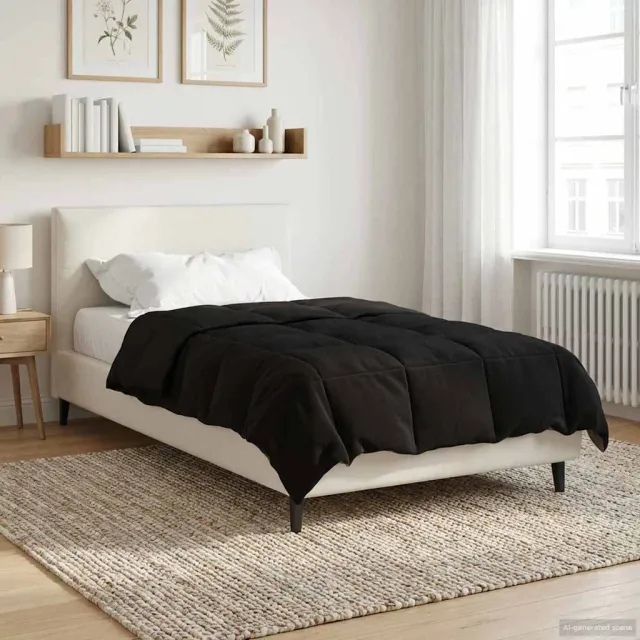 vidaXL Winter Dekbed 135 x 200 cm Winter Microfiber (100% polyester) Zwart