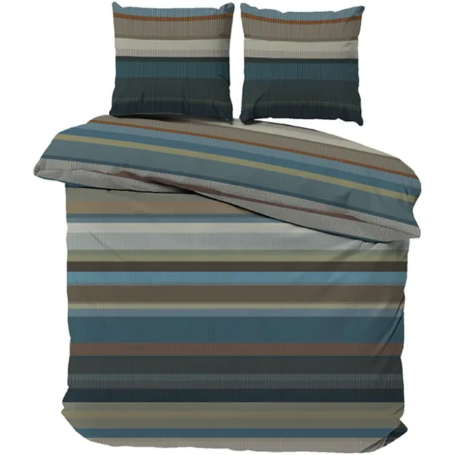 iSleep Dekbedovertrek Stijn - Tweepersoons - 200x200/220 cm - Blauw