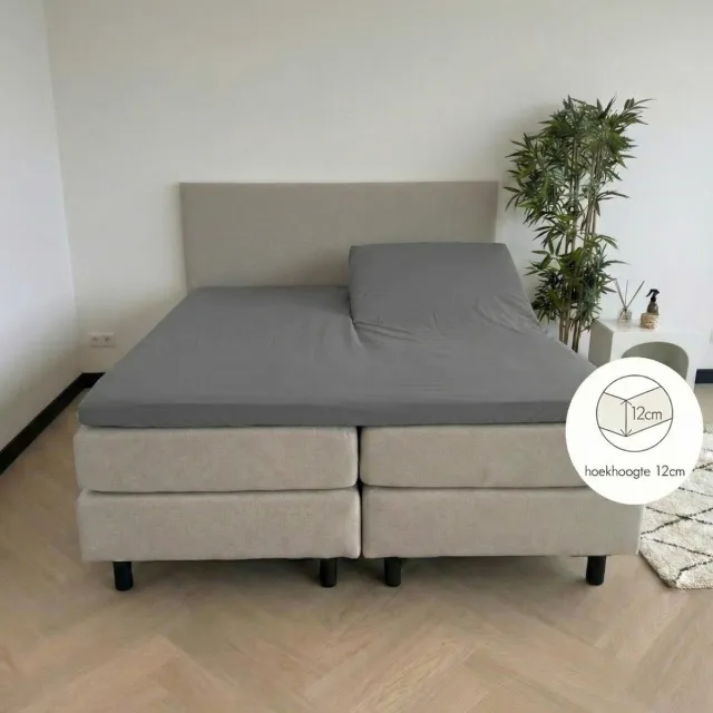 kayori Sota Splittopper Hoeslaken Premium Tencel - 140-160x200-220cm - Matrasdikte 12 cm - Verkoelend - Antracite