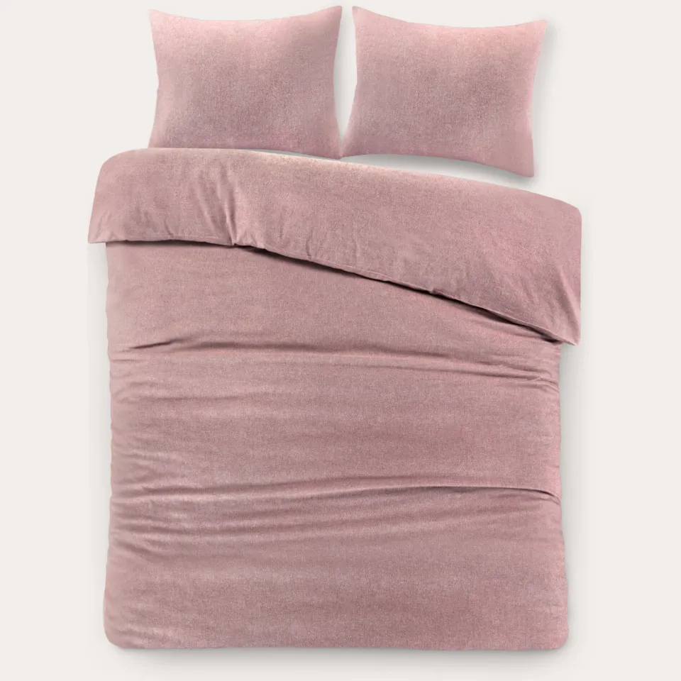 NOUS Living flanellen dekbedovertrek 2-persoons (200x220 cm) roze, foto 4