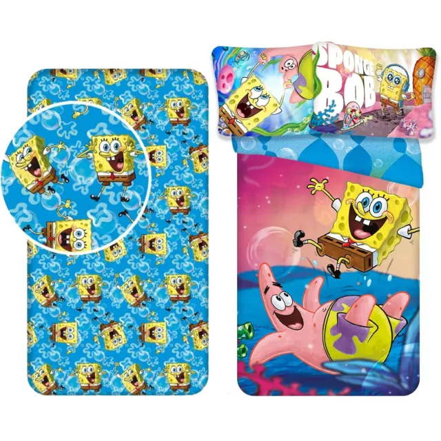 Spongebob slaapkamerset; dekbedovertrek en hoeslaken dekbedset