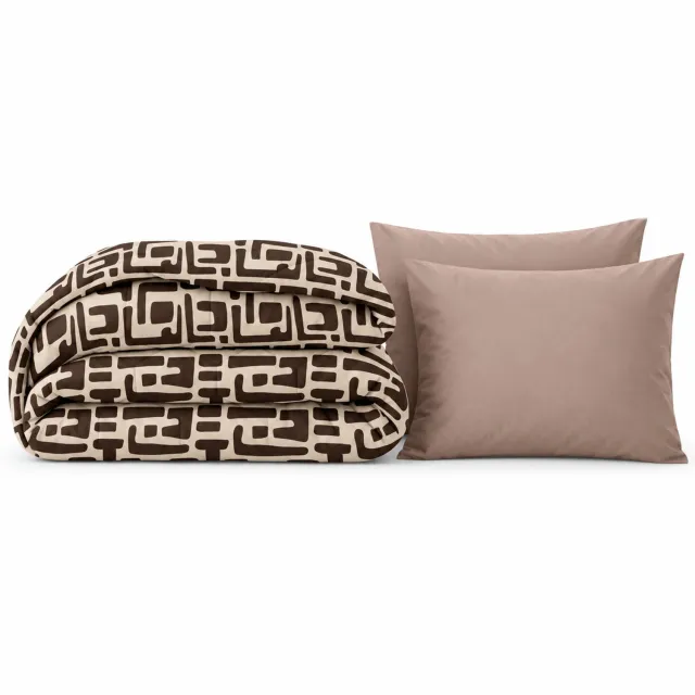 Dekbed-Discounter EazySleep Dekbed Zonder Overtrek 140 x 200 cm - Inclusief 3 kussenslopen - Wasbaar op 40 graden - Warmteklasse 2 - Bruin