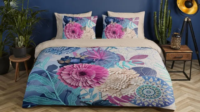 HIP Collection Nishell Dekbedovertrek - Lits-jumeaux - 240x200/220 cm - Blauw