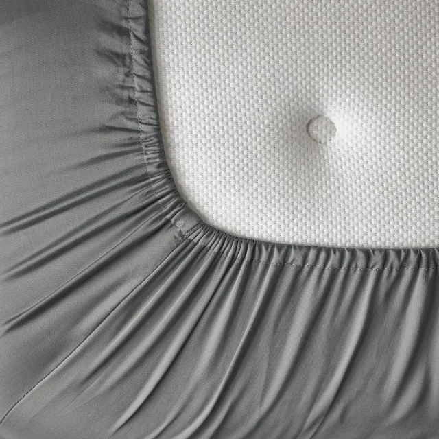 KOALA HUG Hoeslaken 100% Tencel lyocell satijn, leisteen grijs 90x200x30 – Temperatuurregulerend | Ventilerend & Absorberend | Anti-allergie & Hypoallergeen | Frisruikend | Zacht voor huid & haar | 100% Plantaardig | Plasticvrij leisteengrijs