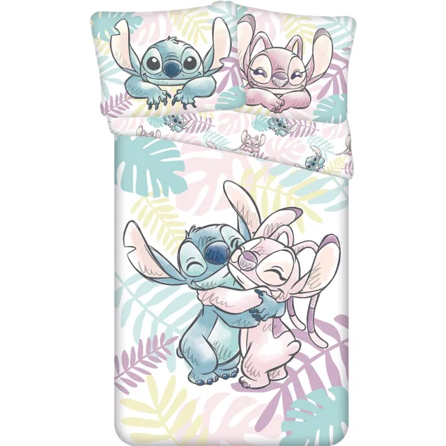 Lilo & Stitch Disney Lilo & Stitch Dekbedovertrek, Leaves - Eenpersoons - 140 x 200 cm / 60 x 80 cm - Katoen Multi