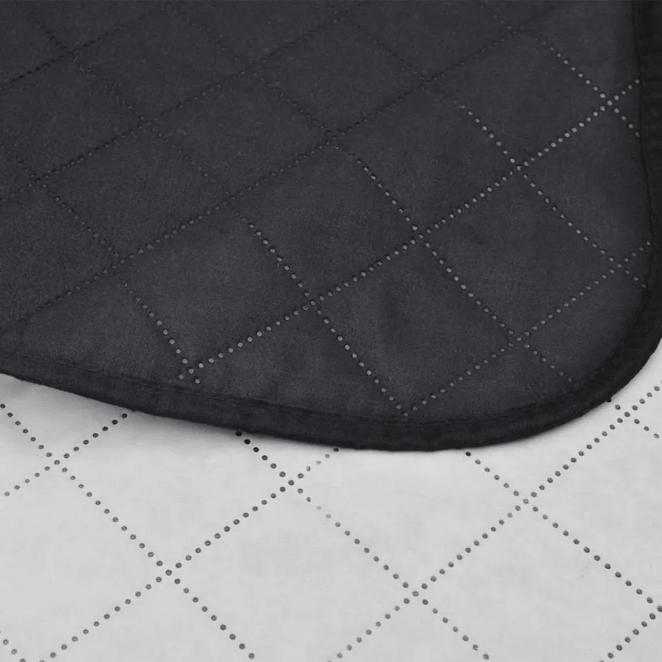 vidaXL Bedsprei gewatteerd dubbelzijdig 230x260 cm zwart/wit, foto 4