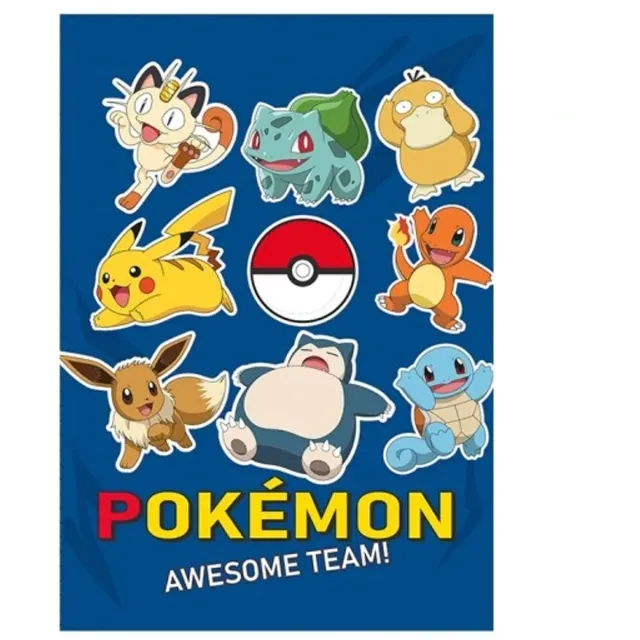Pokémon Pokemon fleece deken awesome blauw - 130 x 160 cm