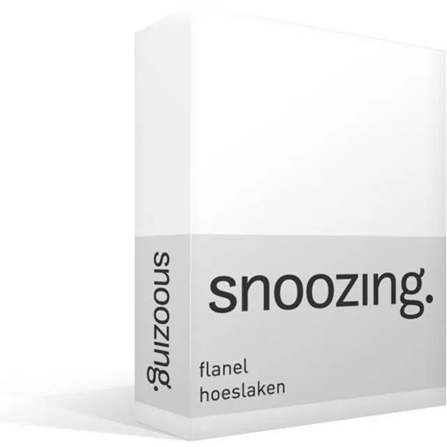 Snoozing Flanel - Hoeslaken - Eenpersoons - 90x220 cm - Wit