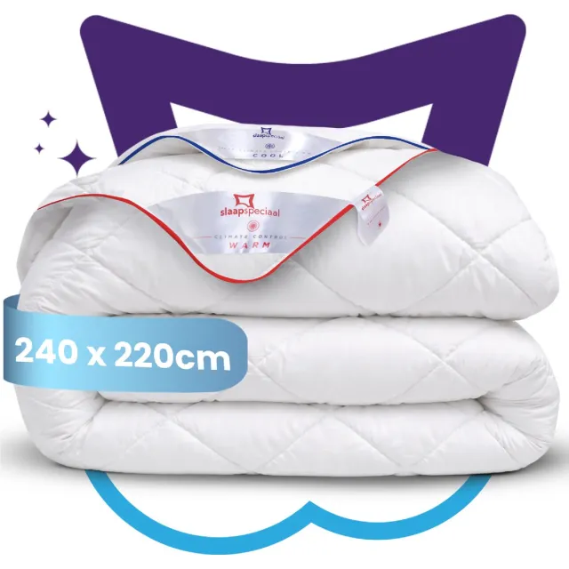 Slaapspeciaal Climate Control Series - Dekbed - 4 Seizoenen Dekbed | 240x220 cm - Dekbed Geschikt Voor Alle Seizoenen - Zomerdekbed & Winterdekbed - Anti Allergie - Hoogwaardige Ultra Soft - Hotelkwaliteit - Tweepersoons Dekbed - Lits-jumeaux Wit