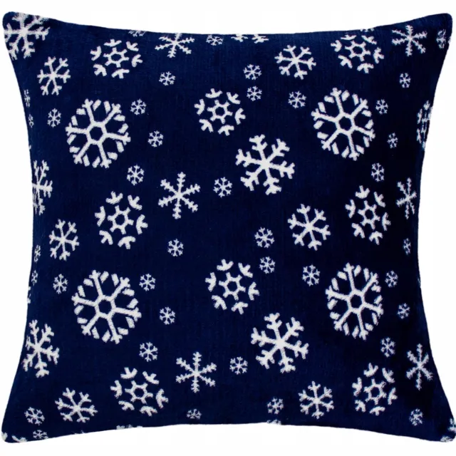 DOMAREX Kerstkussenhoes Nieve Sneeuwvlokken 40x40cm - Rendieren & Feestdagen Blauw