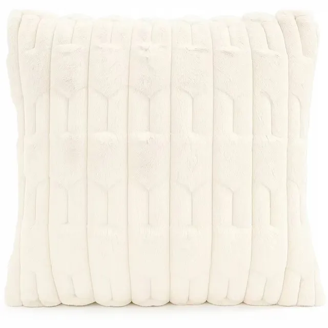 Fitizzio Decoratieve Kussenhoes 40x40 cm Boho Stijl Pluche - Merkloos Ecru