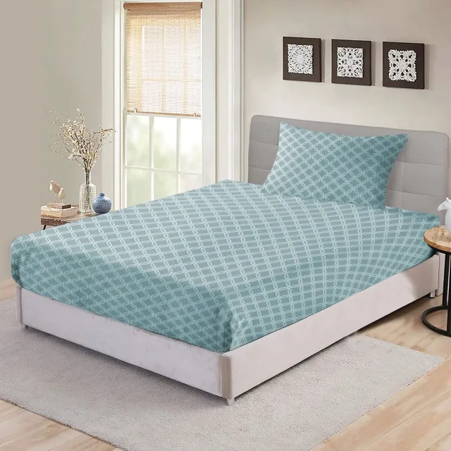 BED GLOW & APPAREL Flanel Hoeslaken en Kussensloop Set – 100% Flanel – 90x200 cm + 60x70 cm – Zacht, Duurzaam & Huidvriendelijk –Ideaal voor Elke Slaapkamerstijl Blauw