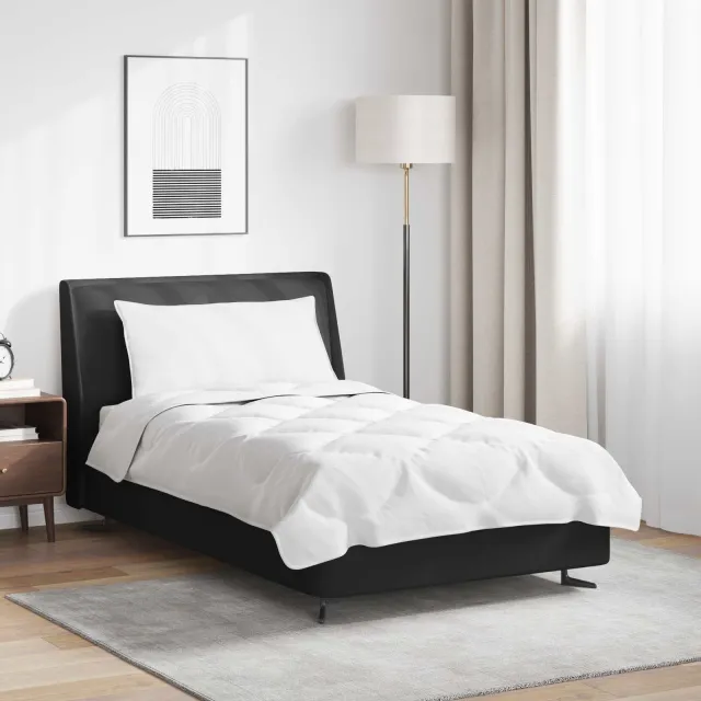vidaXL Dekbed Set met kussen 2 st Wit Microfibre