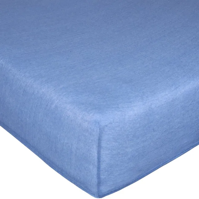 Parylux Jersey hoeslaken met elastiek 90x200 cm - Blauw, tot 20 cm matrasdikte