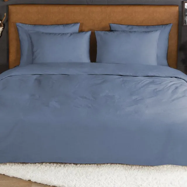 Zavelo Flanellette Effen Dekbedovertrek Blauw, foto 2