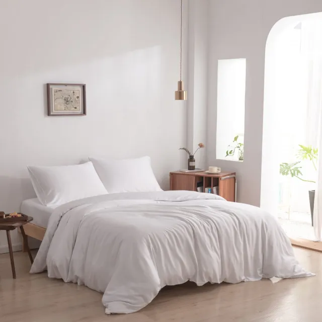 Boomba Bamboo Bamboe dekbedovertrek Coco White wit 140x220 cm – zacht, ademend & duurzaam | Boomba Bamboo®