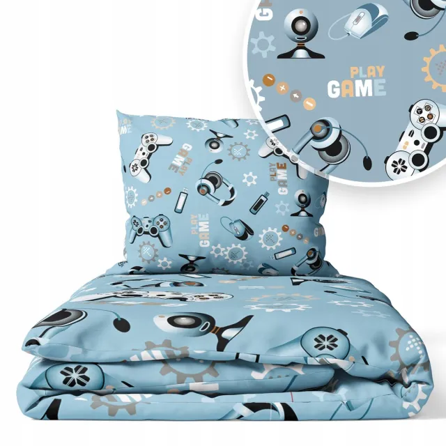 Ankras Kinderbeddengoed 2-delig, Speel Game Blauw meerkleurig