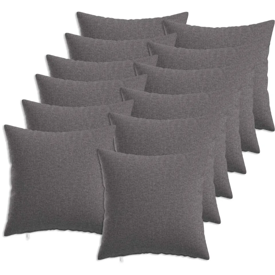 vidaXL Kussensloop 12 st HEERLEN Lichtgrijs 50 x 50 cm Stof, foto 3