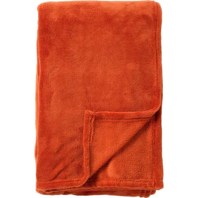 Dutch Decor OWEN - plaid 130x160 cm - coral fleece deken - heerlijk zacht - Potters Clay - oranje