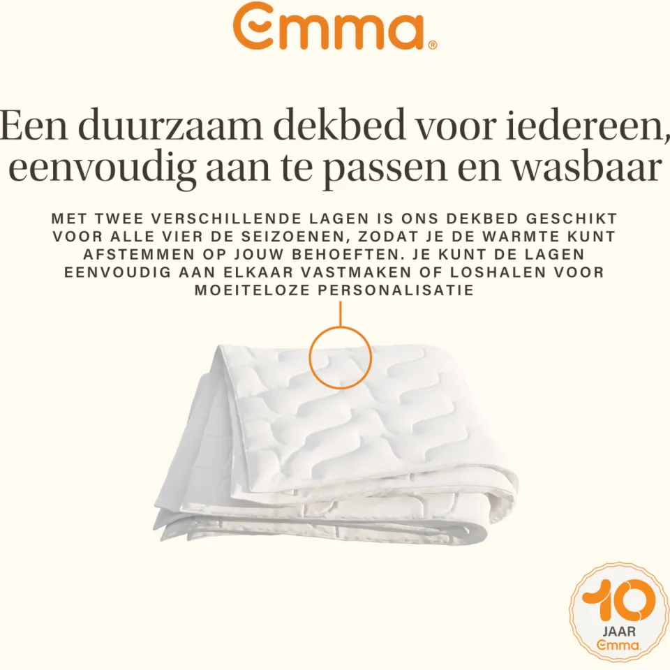 Emma dekbed katoenen 4-seizoenen wit, foto 5