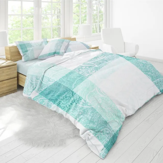 Lubna Home Dekbedovertrekset Tweepersons 200x200/220cm KATOEN RANFORCE -2 KUSSENSLOOP- EKOSE MINT