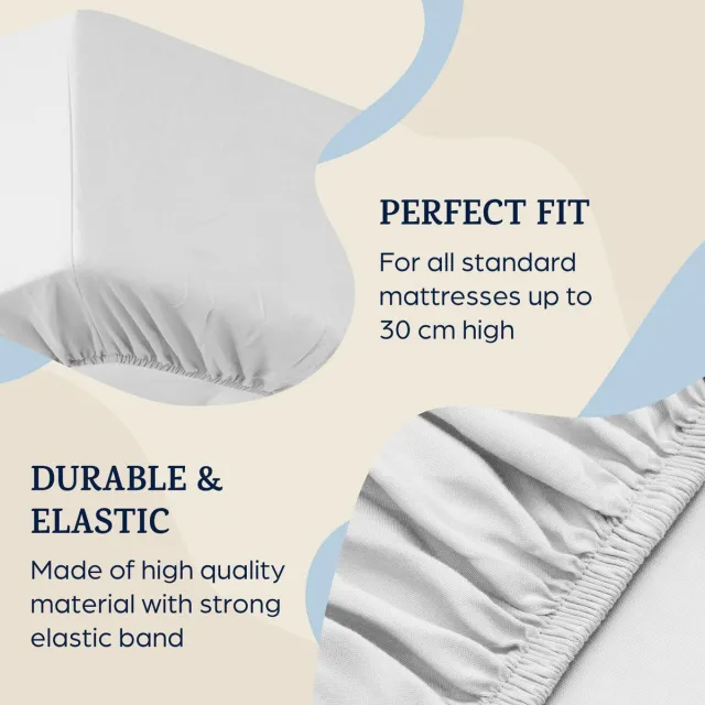 Sleepwise Hoeslaken, Beddengoed OEKO-TEX getest, Microvezel laken, Hoeslaken, King Size laken antistatisch en hypoallergeen, Overtrek voor topper en boxspring 90 Wit