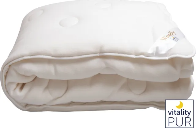 Vitality Pur Woolly Dekbed - 155x220 cm – Eenpersoons - 4 Seizoenen Dekbed – Zachte Woolly Fleece & Organic Katoen – Ademend en Vochtregulerend – Warmteklasse 3 Wit