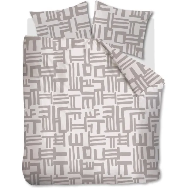 vtwonen Mixed Stripes dekbedovertrek - Eenpersoons - 140x200/220 - Naturel