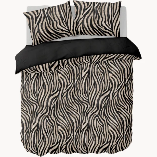 Y-not® Luxe Velvet Tijger Zwart Goud Dekbedovertrek met Chique Hotelontwerp - Kreukvrij en Anti-allergisch - Inclusief Kussenslopen - Lits jumeaux 200x200/220 - Wasbaar op 40°C - 100% Microvezel Goud Zwart
