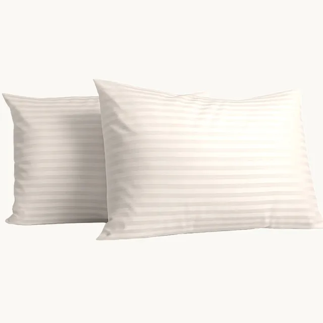 Y-not® Y-NOT Kussenslopen Set - Hotel Stripe Satin Offwhite - 60x70 cm - 2-pack - Zachte Kussenhoezen voor Comfortabele Nachtrust