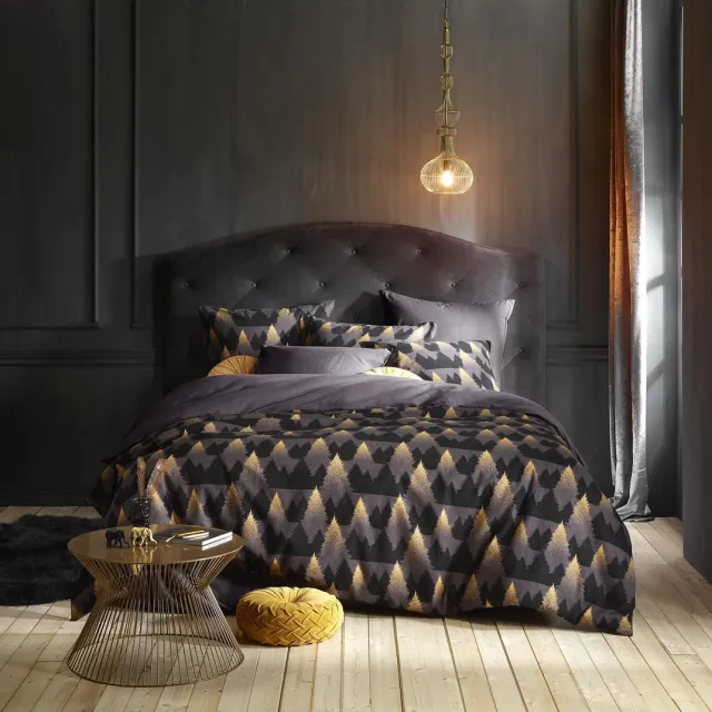De Witte Lietaer Dekbedovertrek Katoen Flanel Eve - Hotelmaat - 260 x 240 cm - Zwart