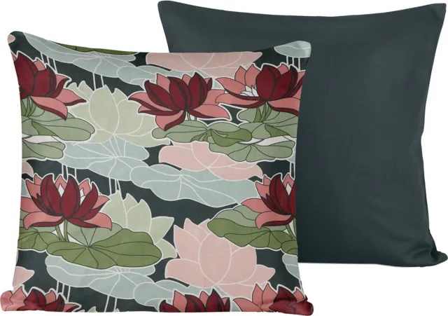 De Witte Lietaer Sierkussensloop Set Koi Tidepool - 40 x 40 cm - Satijn Katoen Groen