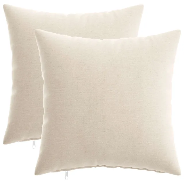 vidaXL Kussensloop 2 st HEERLEN Crèmekleurig 40 x 40 cm Chenille Stof